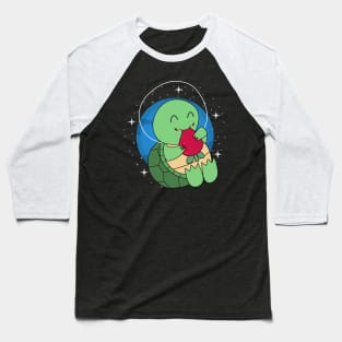 Space Turtle Strawberry Baseball T-Shirt